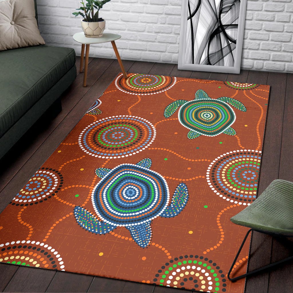 aboriginal-area-rug-aussie-turtle-with-aboriginal-style