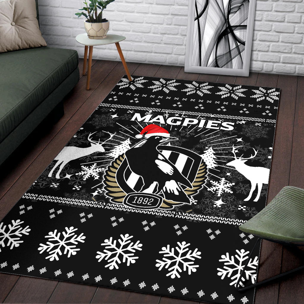 collingwood-magpies-area-rug-christmas-ugly-style