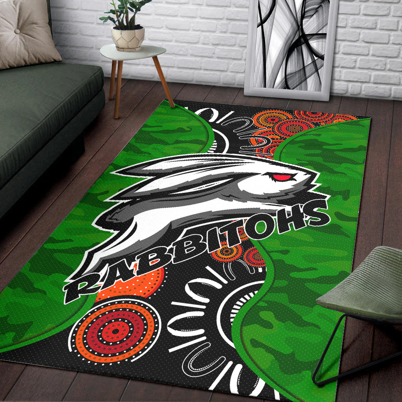 rabbitohs-rugby-area-rug-custom-rabbitohs-indigenous-energy-area-rug