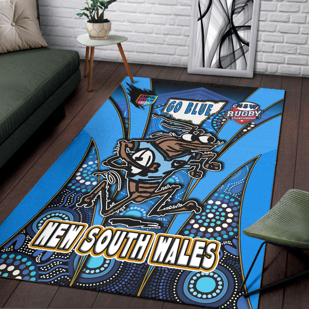 new-south-wales-rugby-league-team-area-rug-new-south-wales-blues-mascot-with-aboriginal-art-state-of-origin-area-rug