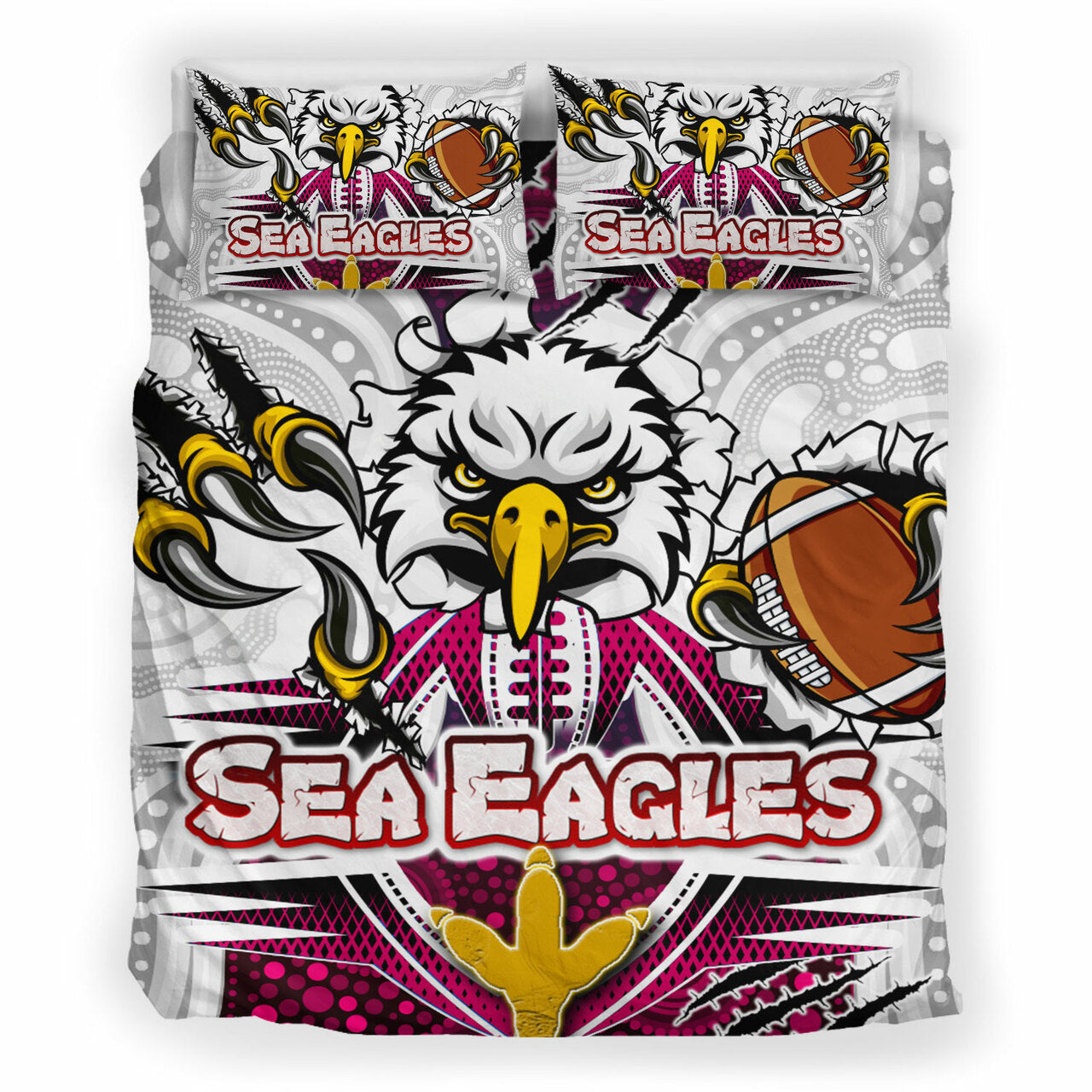 sea-eagles-rugby-custom-indigenous-bedding-set-super-sea-eagles-scratch-style