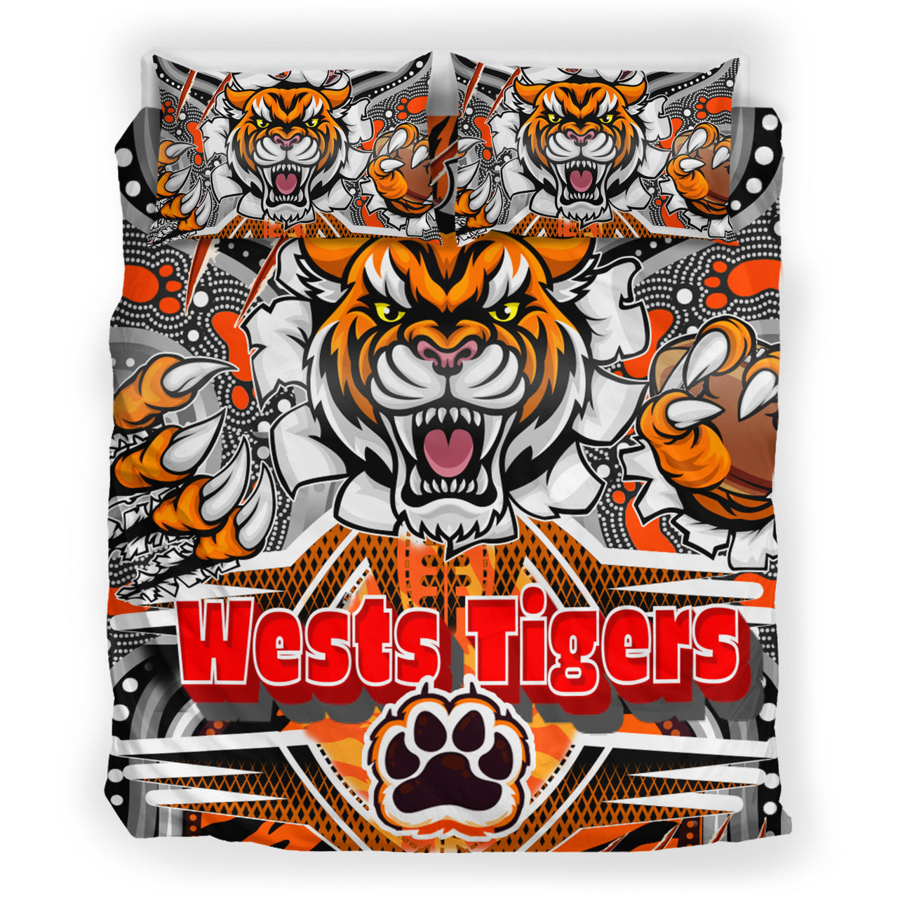 tigers-rugby-aboriginal-bedding-set-custom-indigenous-super-wests-tigers-scratch-style