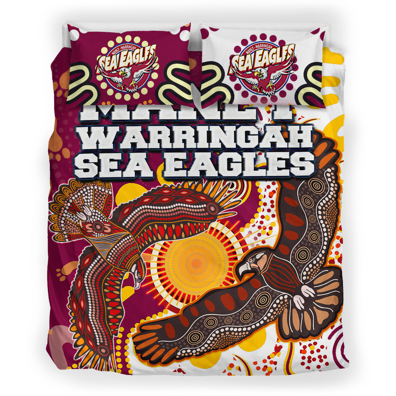 sea-eagles-aboriginal-rugby-bedding-set-double-sea-eagles-with-tribal-sun-and-footprints