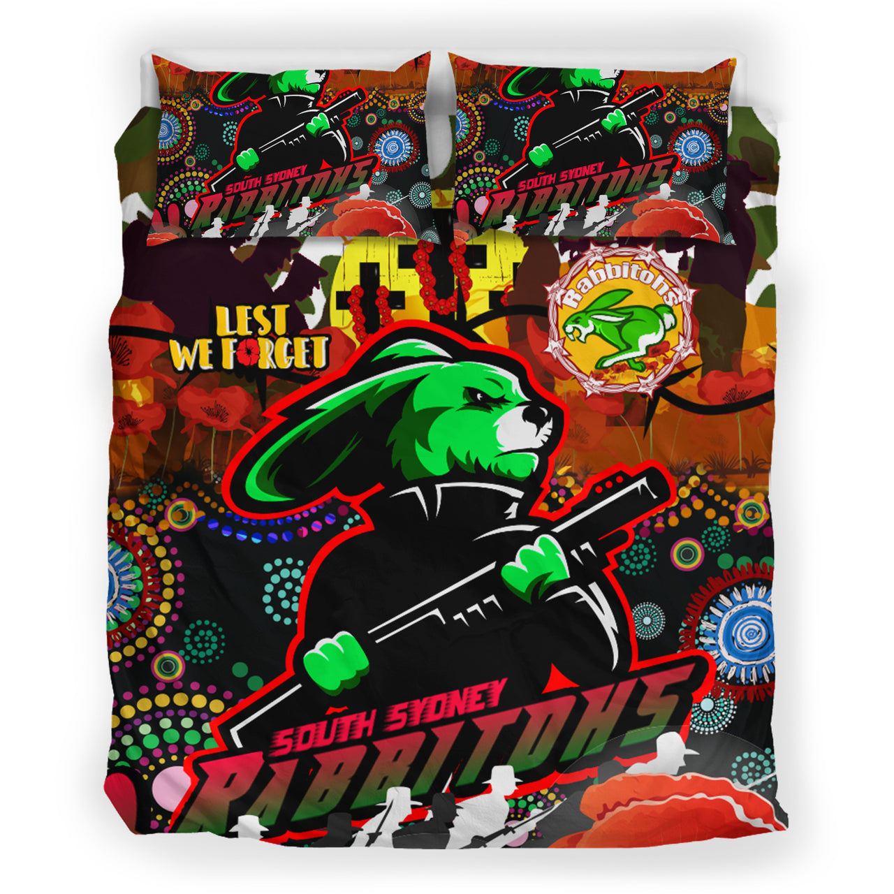 rabbitohs-rugby-custom-camouflage-anzac-poppy-bedding-set-souths-anzac-lest-we-forget-spirit