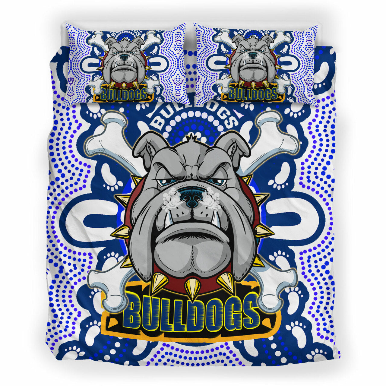 bulldogs-rugby-indigenous-bedding-set-canterbury-bankstown-super-berries-aboriginal-footprint