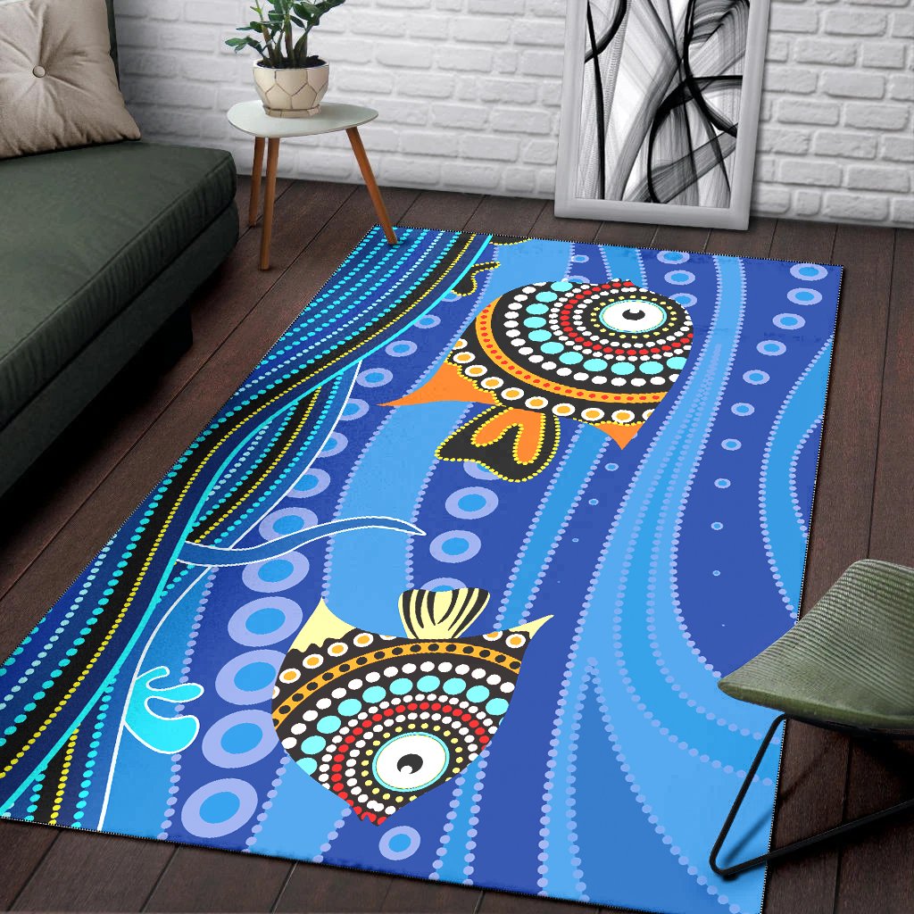 aboriginal-area-rug-dreamtime-fish-aboriginal-style-1