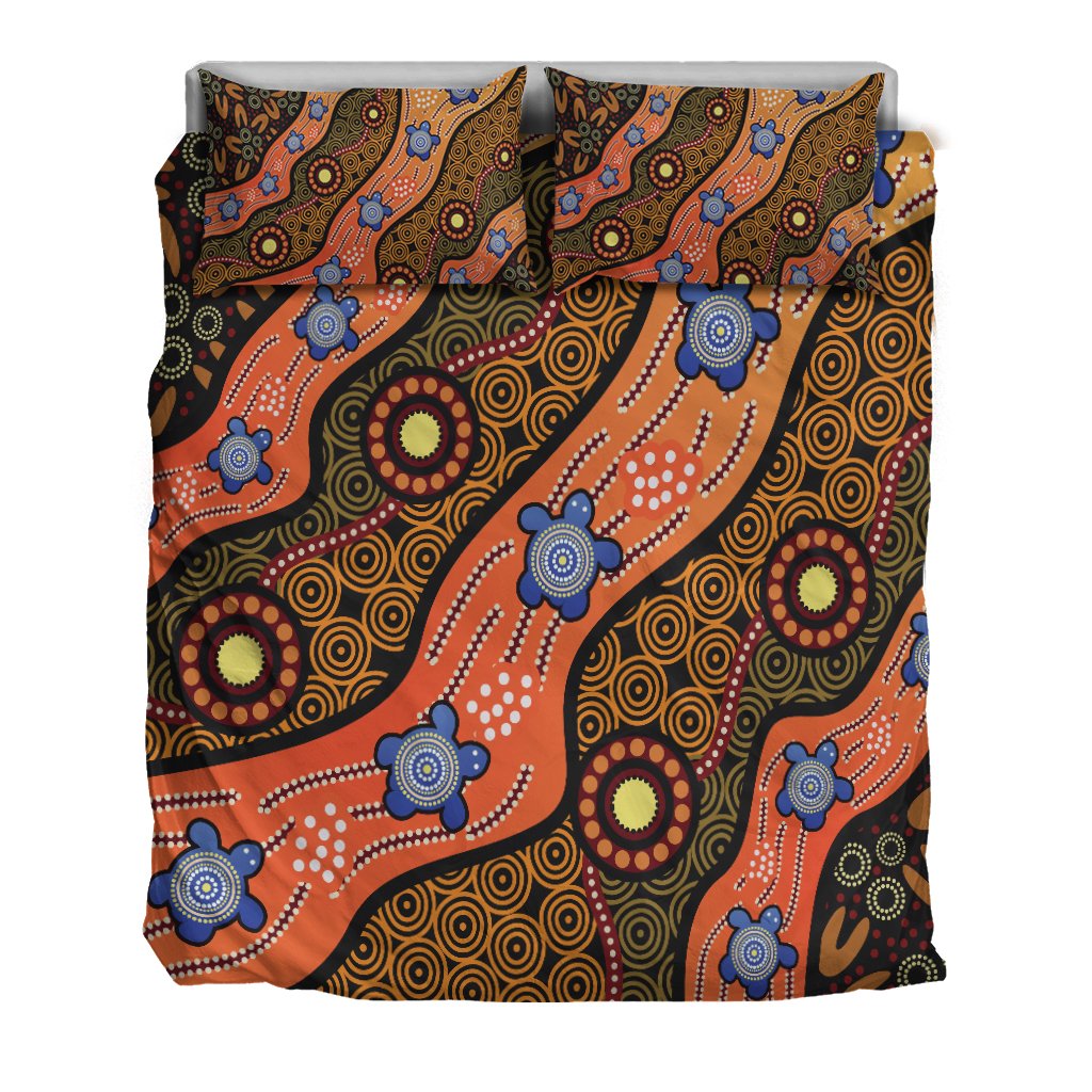 bedding-set-aboriginal-dot-unique-style-turtle