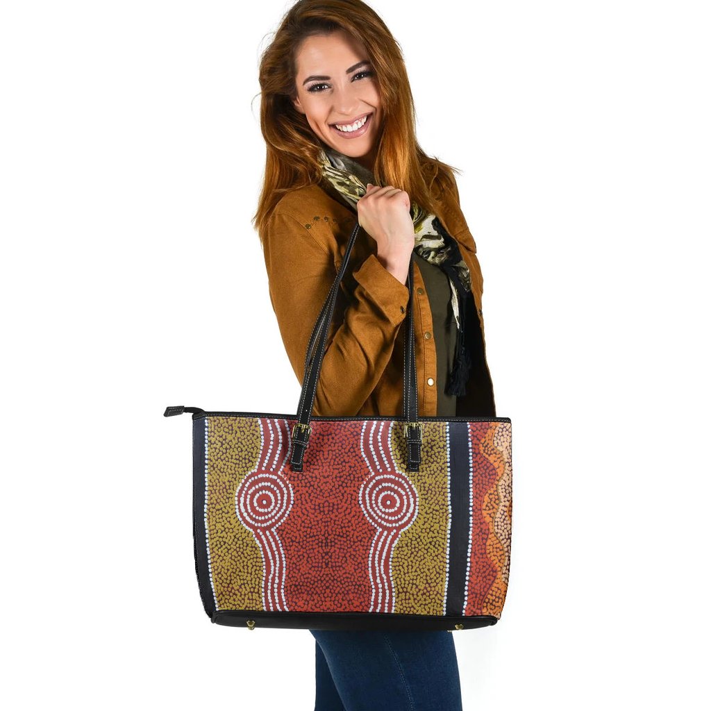 leather-tote-bag-aboriginal-dot-style