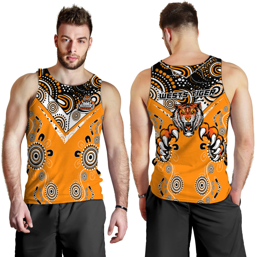 Wests Tiger Rugby Aboriginal Pattern Men Tank Top - LT2