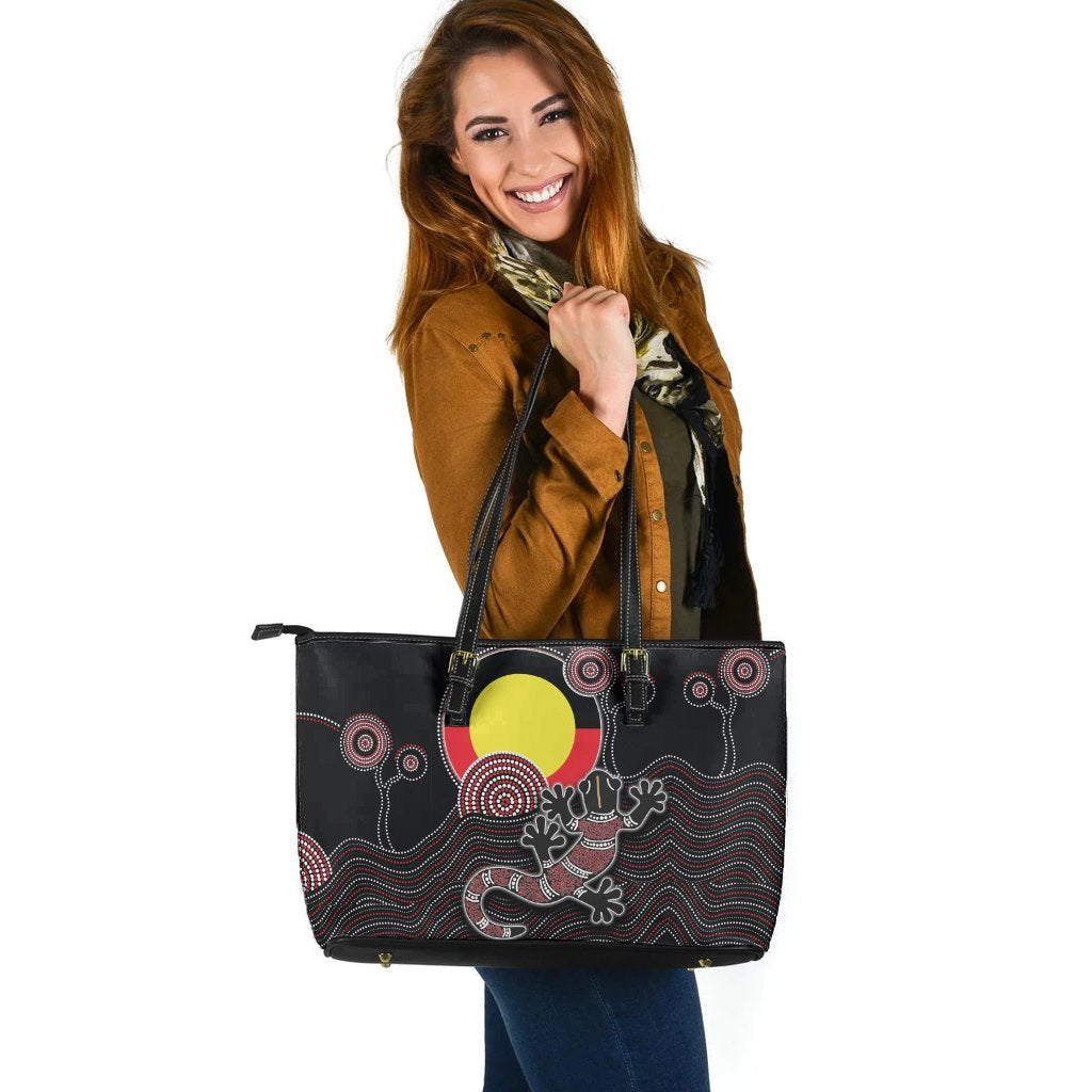 large-leather-tote-bag-gecko-tribal-pattern-with-aboriginal-flag