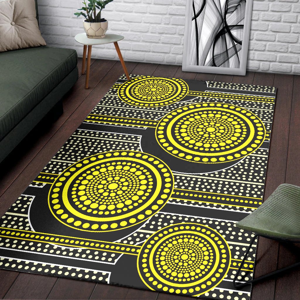 aboriginal-area-rug-dreamtime-yellow-dot-painting-aboriginal-style