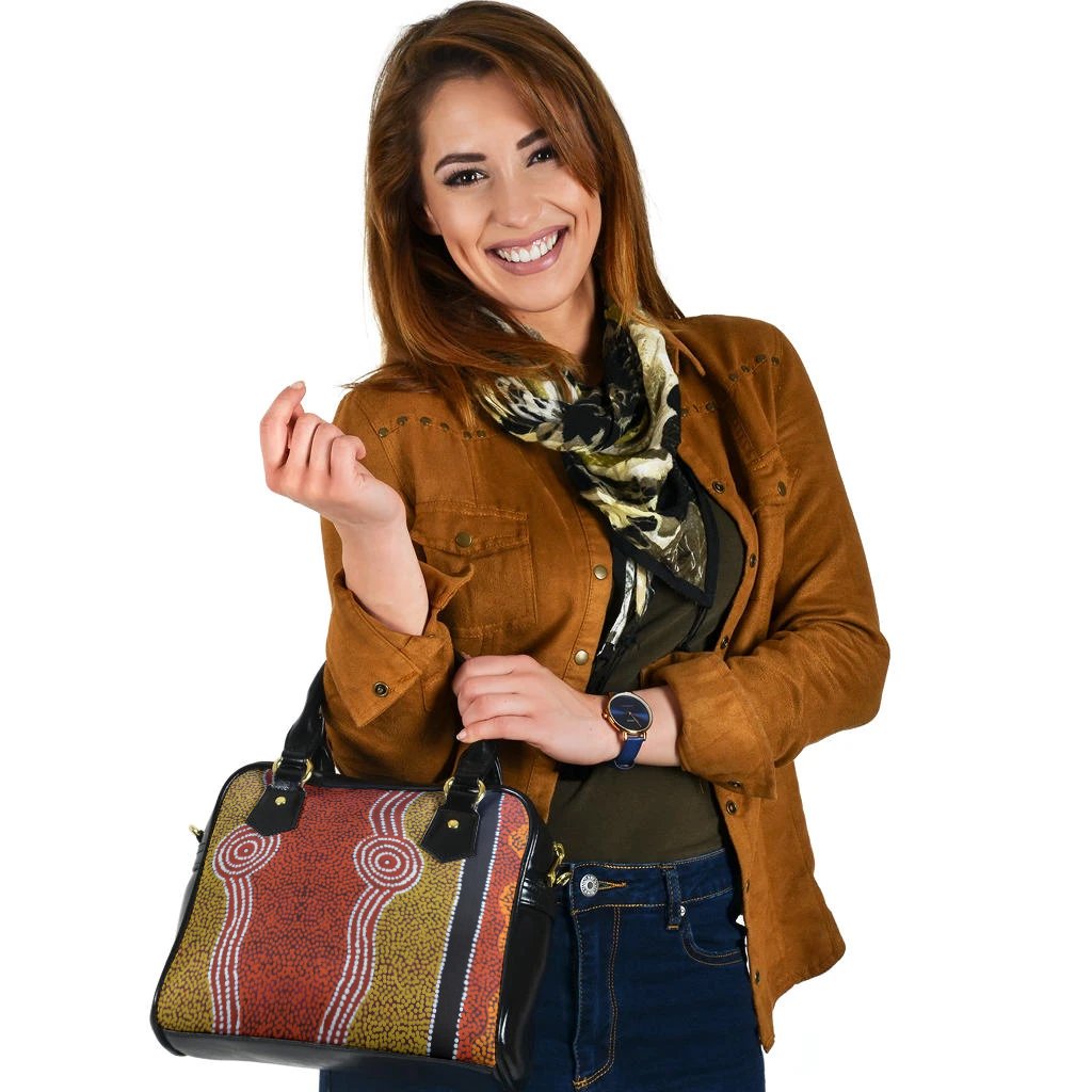 Shoulder HandBag - Aboriginal Dot Style - Vibe Hoodie