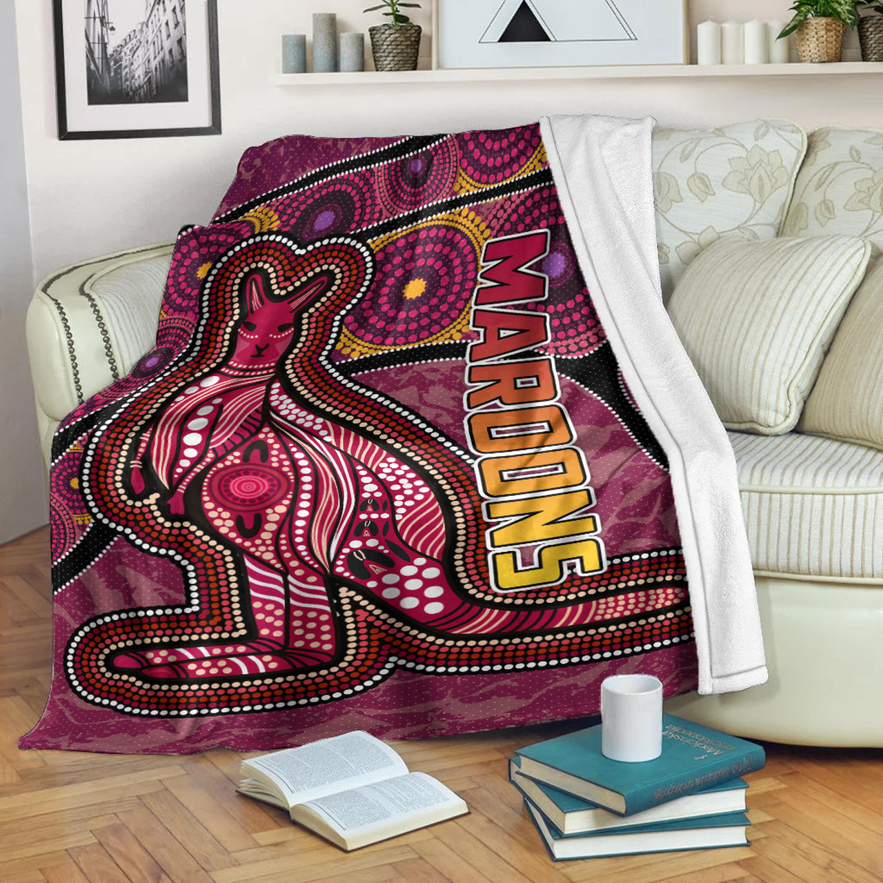 maroons-rugby-blanket-custom-maroons-kangaroo-blanket