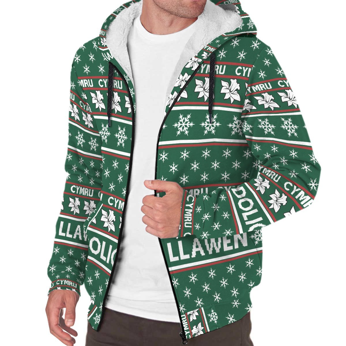 wales-merry-christmas-sherpa-hoodie