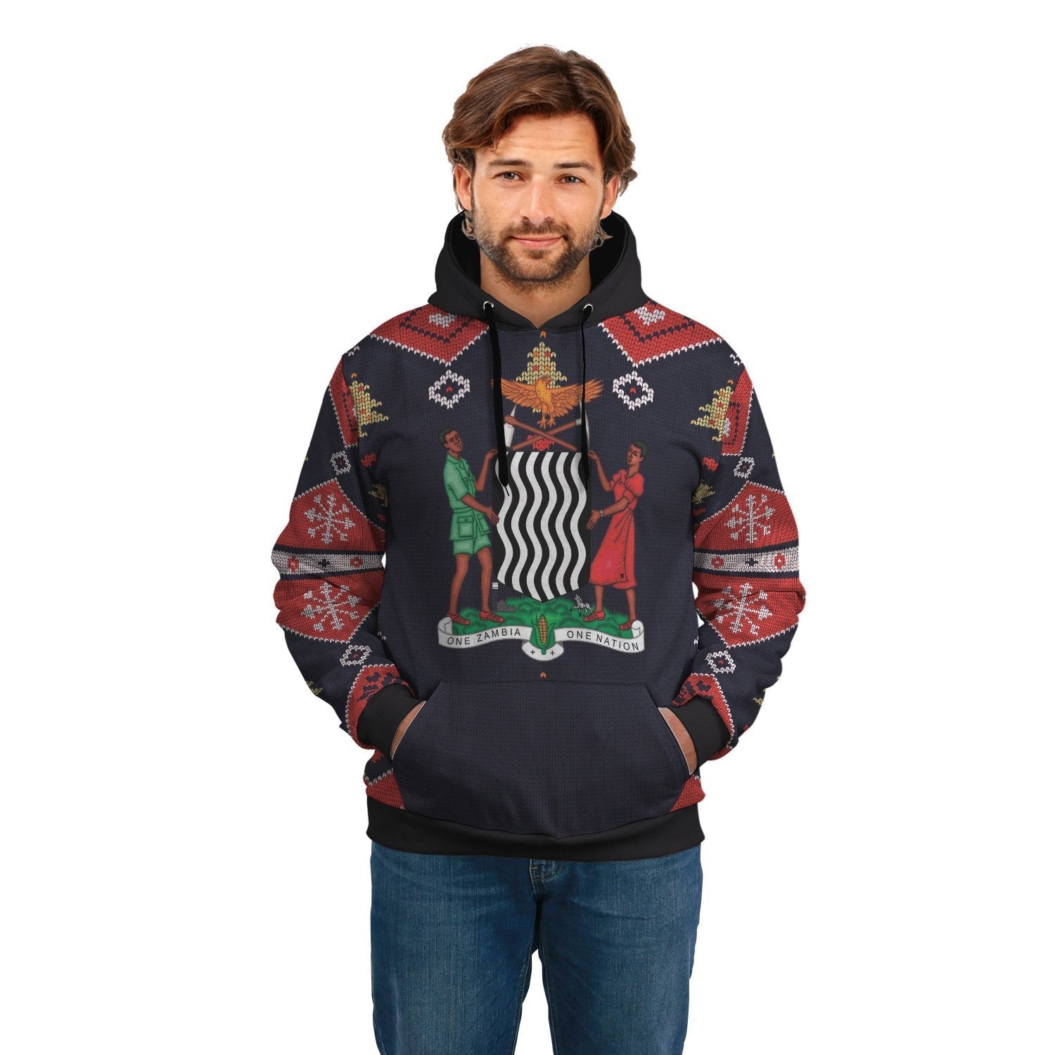 Zambia Christmas Hoodie - Santa Claus Ho Ho Ho