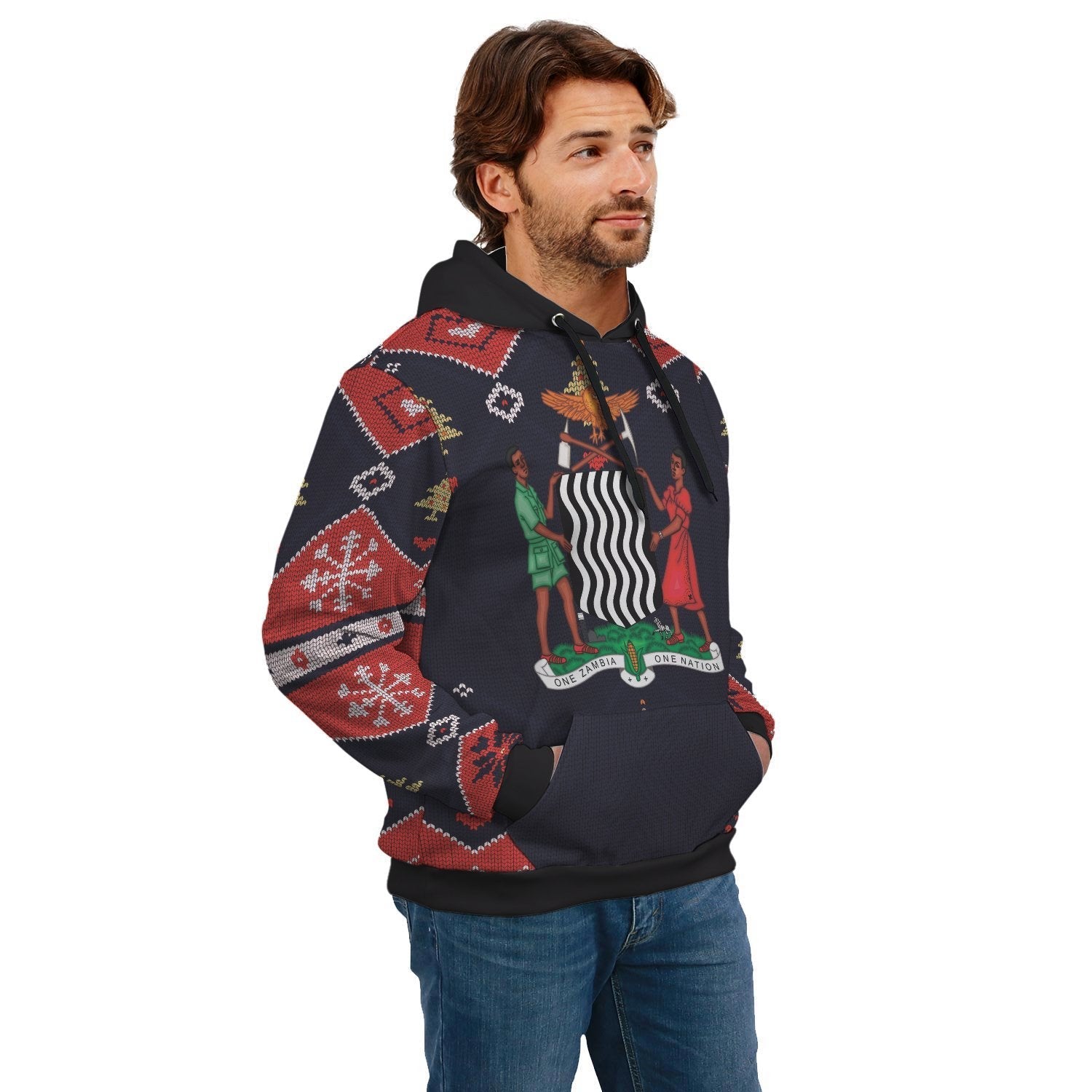 Zambia Christmas Hoodie - Santa Claus Ho Ho Ho