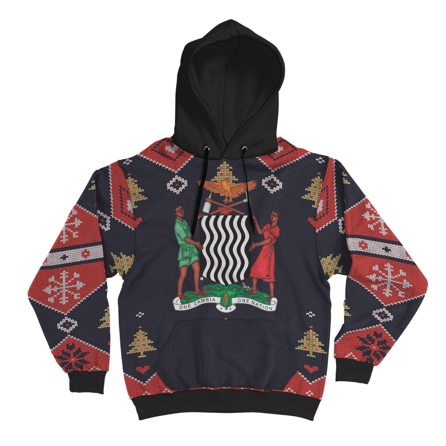 Zambia Christmas Hoodie - Santa Claus Ho Ho Ho