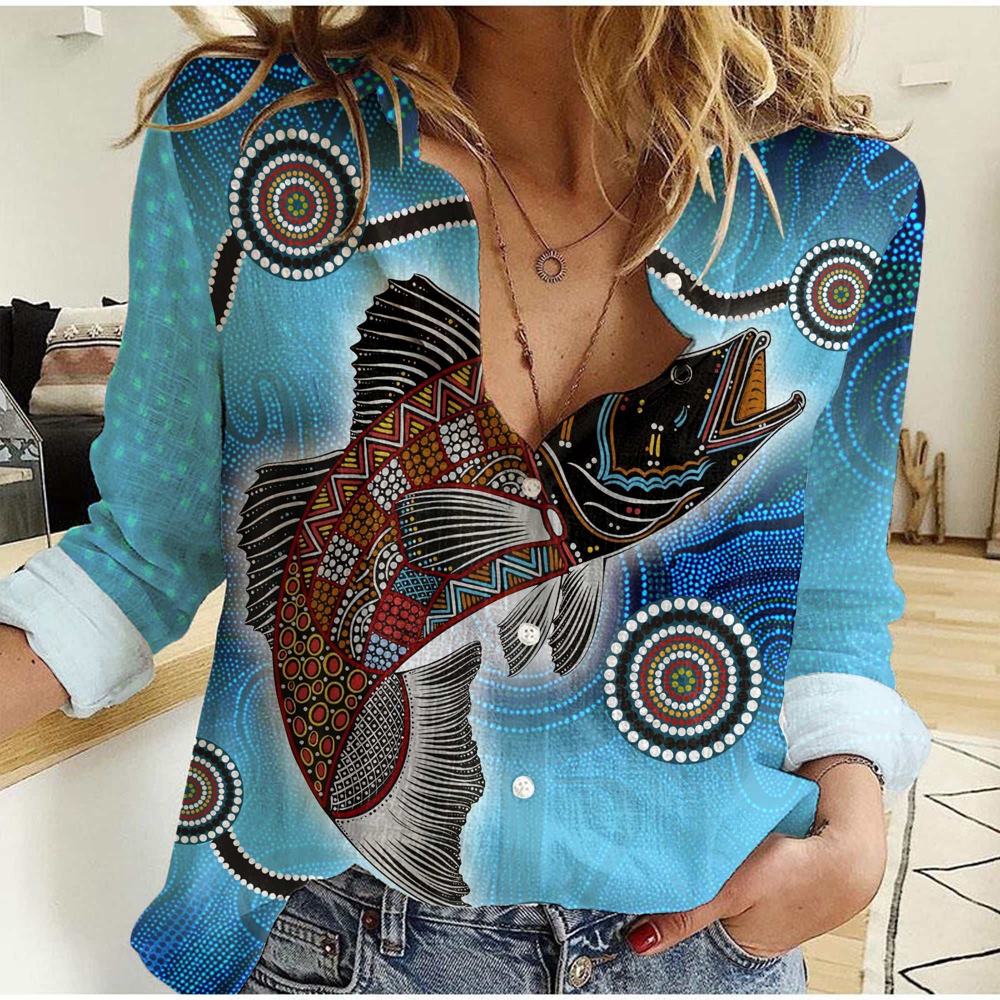 women-casual-shirt-aboriginal-fishing