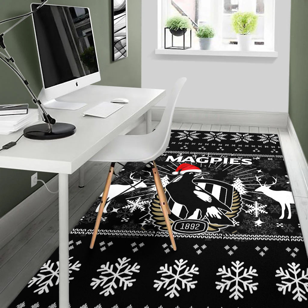 collingwood-magpies-area-rug-christmas-ugly-style