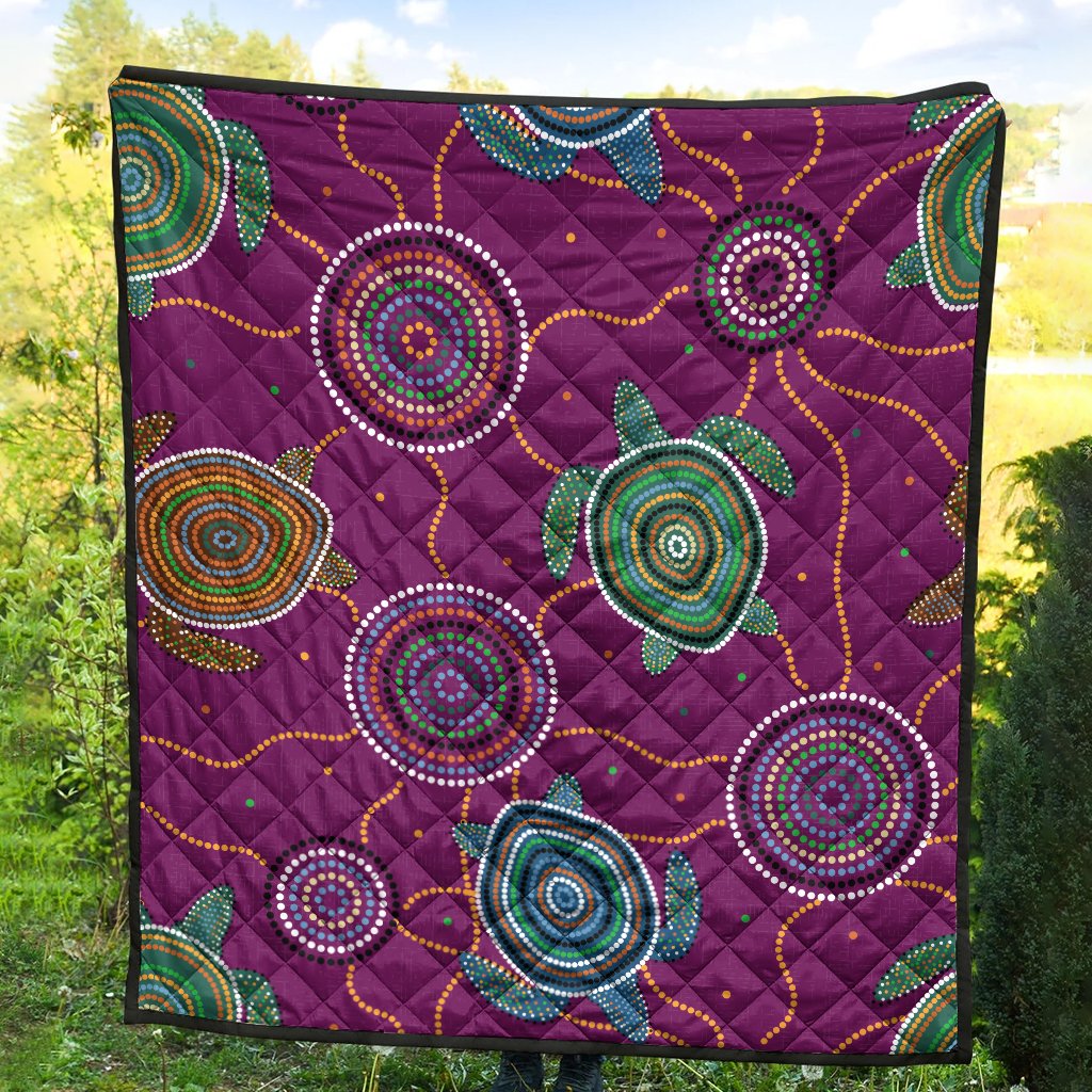 premium-quilts-aboriginal-turtle-purple-australia-dot-patterns