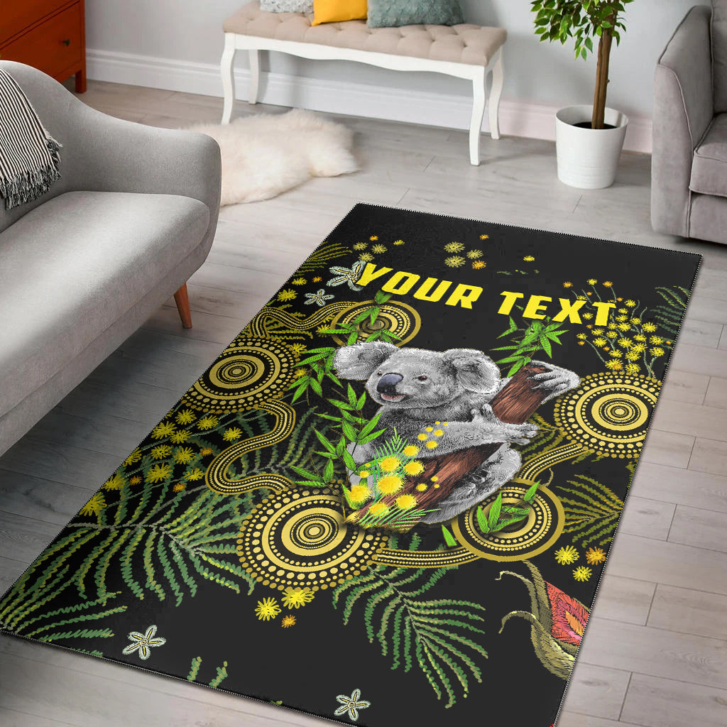 custom-personalised-golden-wattle-area-rug-australia-acacia-pycnantha-mix-aboriginal