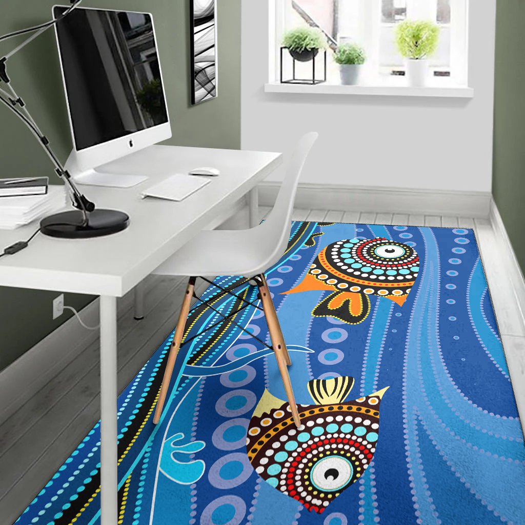 aboriginal-area-rug-dreamtime-fish-aboriginal-style-1