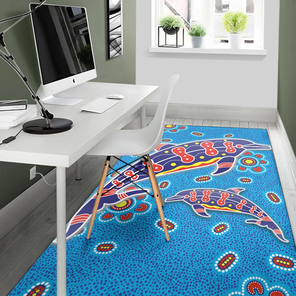 aboriginal-area-rug-dreamtime-dolphin-aboriginal-style