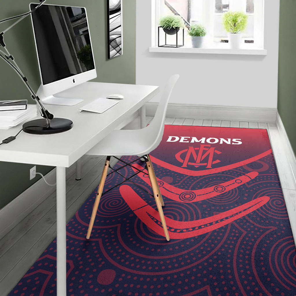 melbourne-demons-area-rug-aboriginal-dot-painting