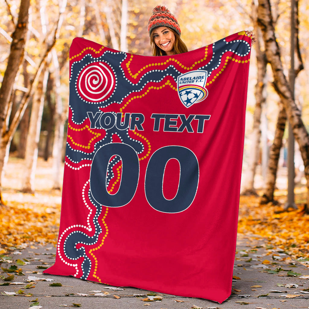 custom-personalised-adelaide-united-blanket-indigenous-dot-painting-art