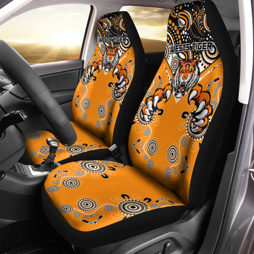 Wests Tiger Rugby Aboriginal Pattern Car Seat Covers - LT2