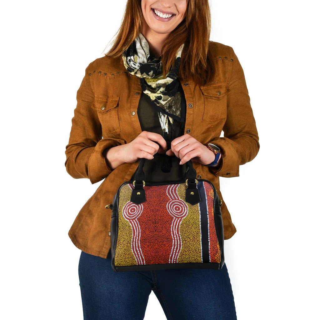 Shoulder HandBag - Aboriginal Dot Style - Vibe Hoodie