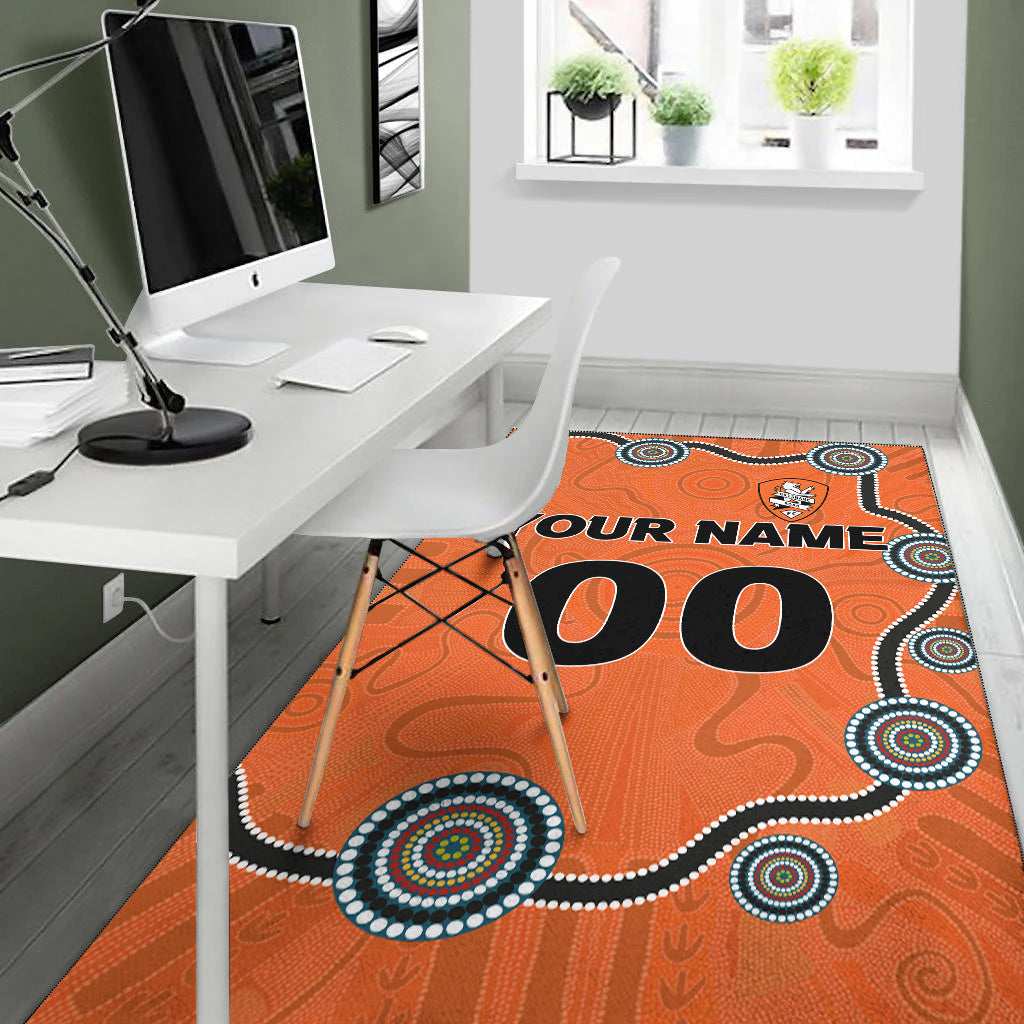 custom-personalised-brisbane-roar-area-rug-indigenous-dot-painting-art