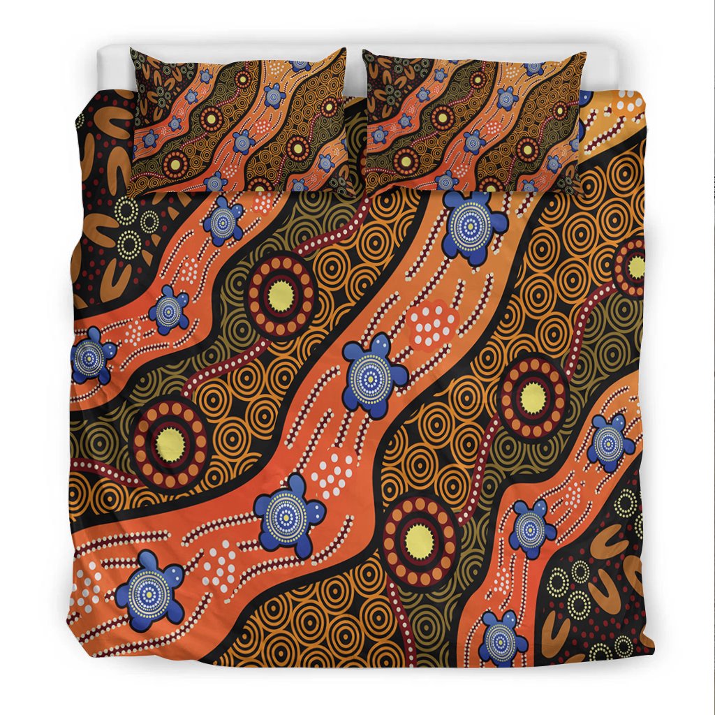 bedding-set-aboriginal-dot-unique-style-turtle