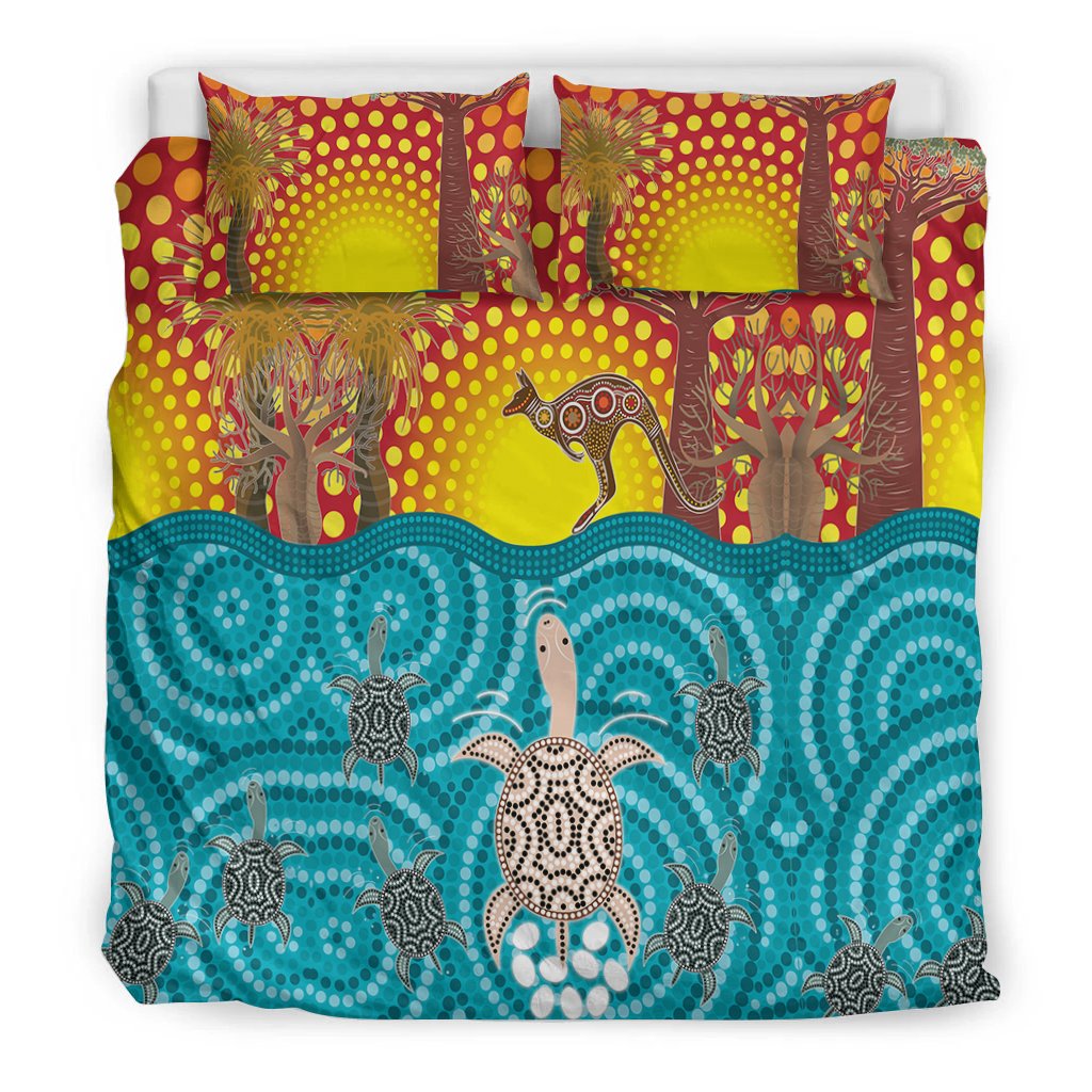 aboriginal-bedding-set-turtle-and-kangaroo-aboriginal-life