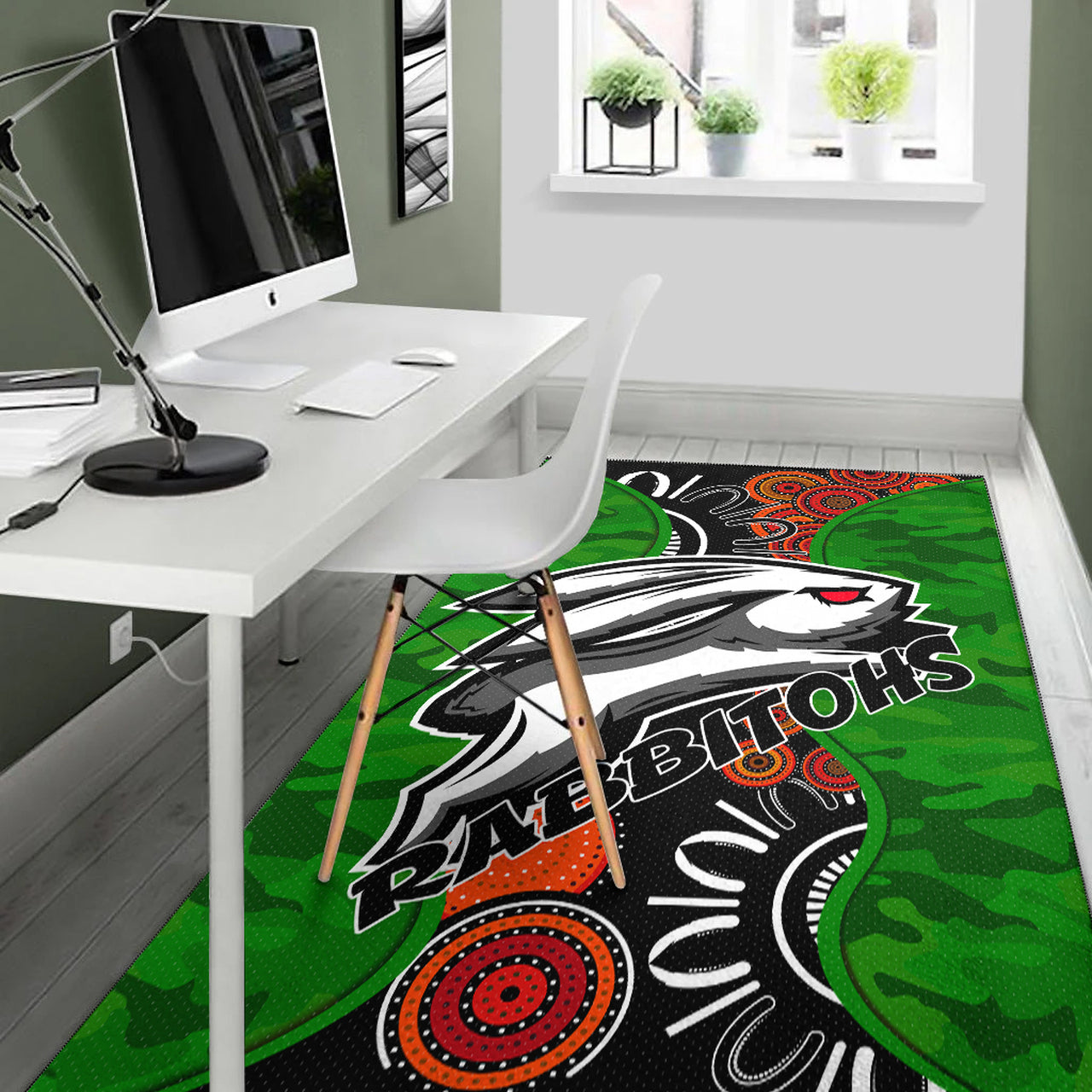 rabbitohs-rugby-area-rug-custom-rabbitohs-indigenous-energy-area-rug