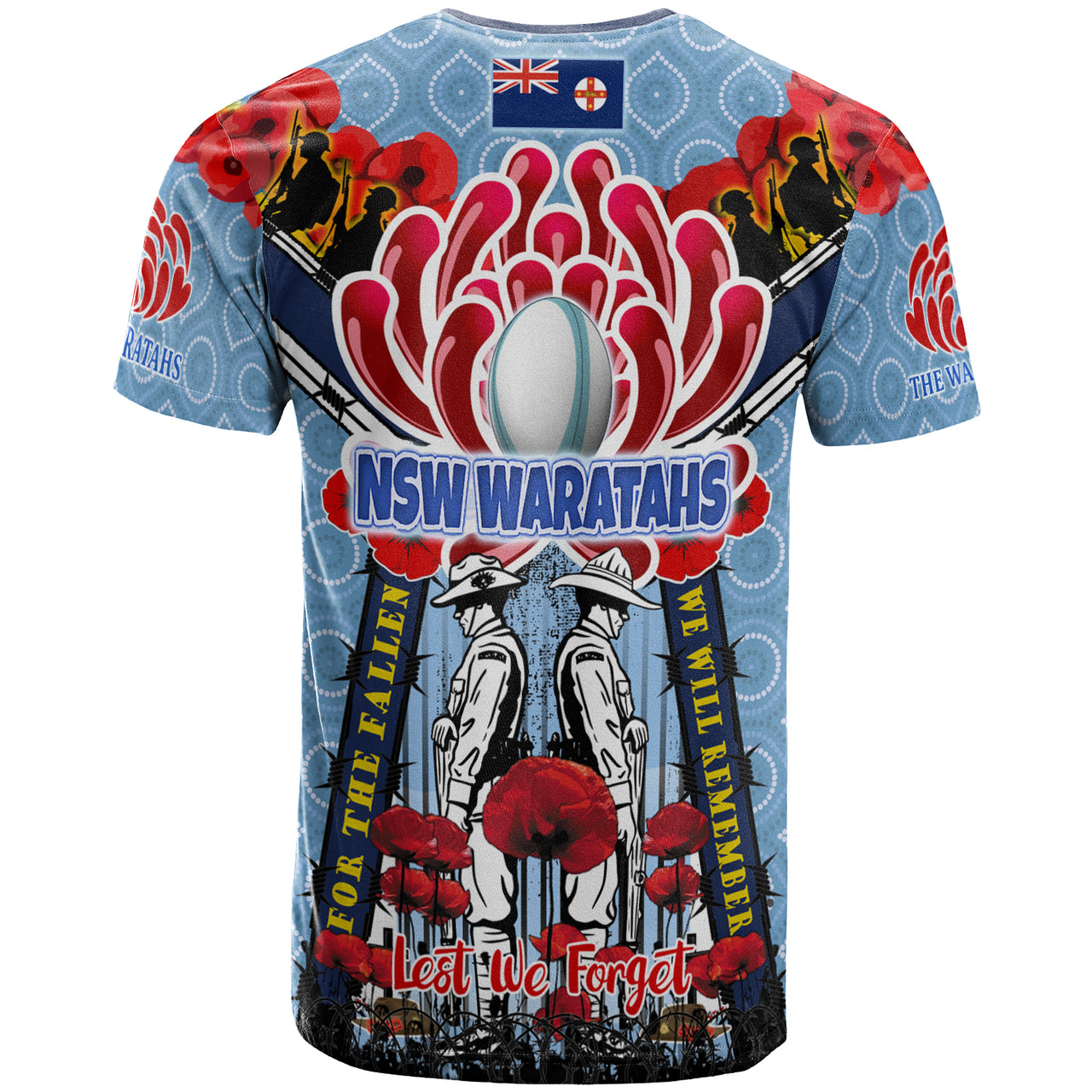 waratahs-rugby-custom-anzac-day-t-shirt-remembrance-nsw-waratahs-with-indigenous-patterns-and-poppy-flower