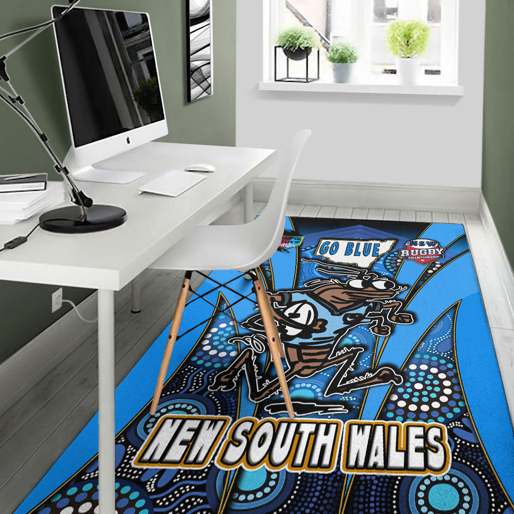 new-south-wales-rugby-league-team-area-rug-new-south-wales-blues-mascot-with-aboriginal-art-state-of-origin-area-rug