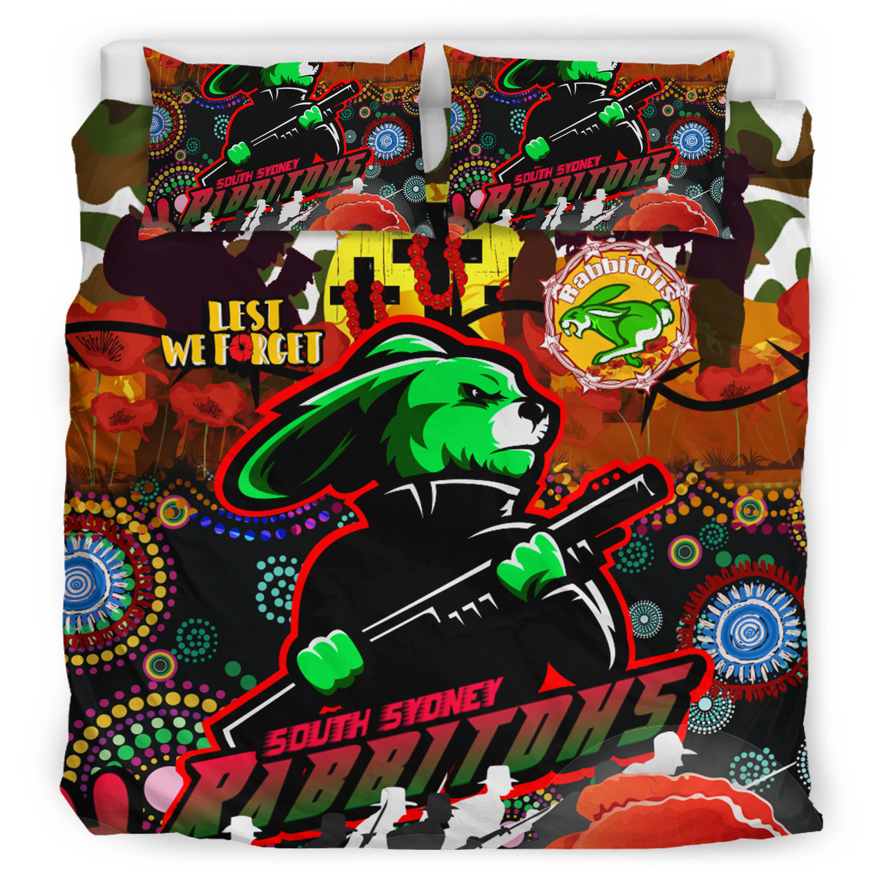 rabbitohs-rugby-custom-camouflage-anzac-poppy-bedding-set-souths-anzac-lest-we-forget-spirit