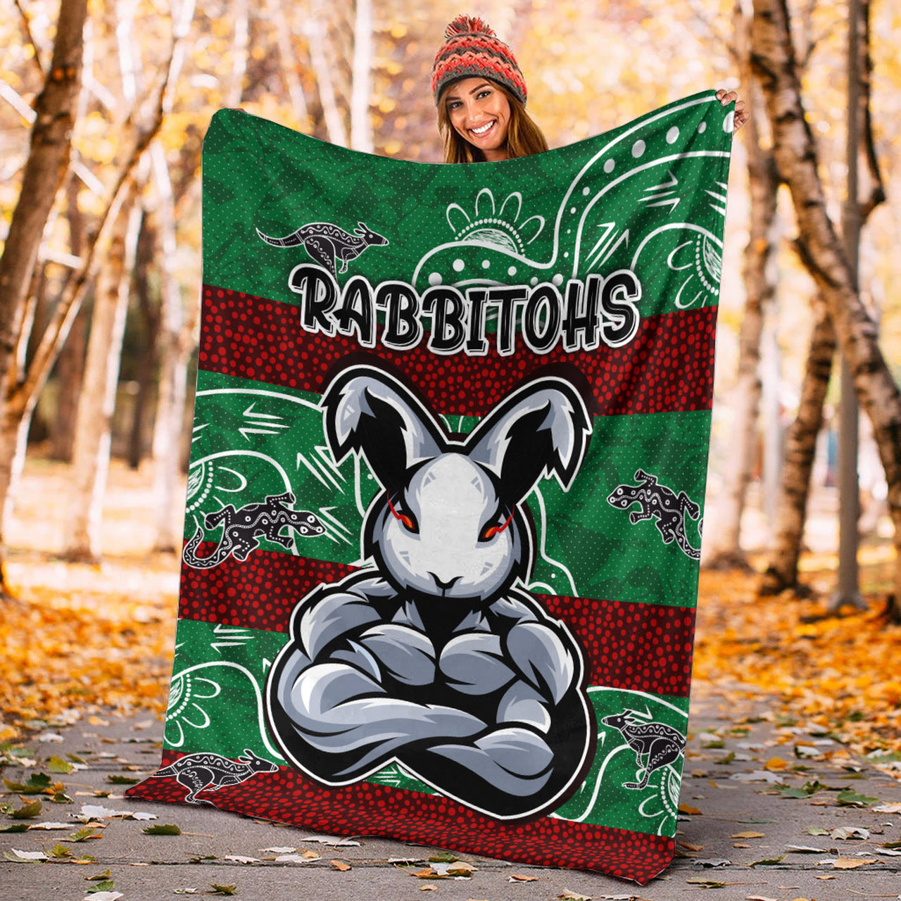 rabbitohs-blanket-custom-indigenous-super-rabbitohs-blanket