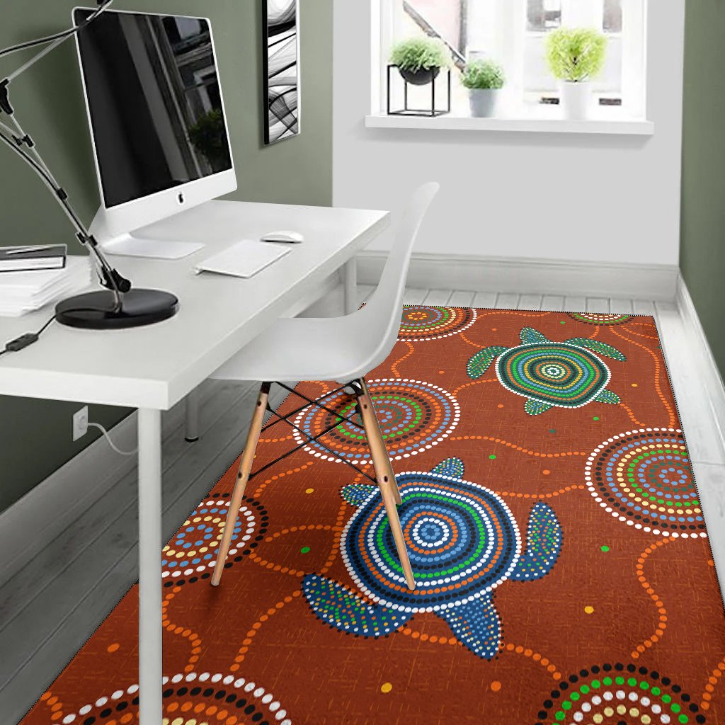 aboriginal-area-rug-aussie-turtle-with-aboriginal-style