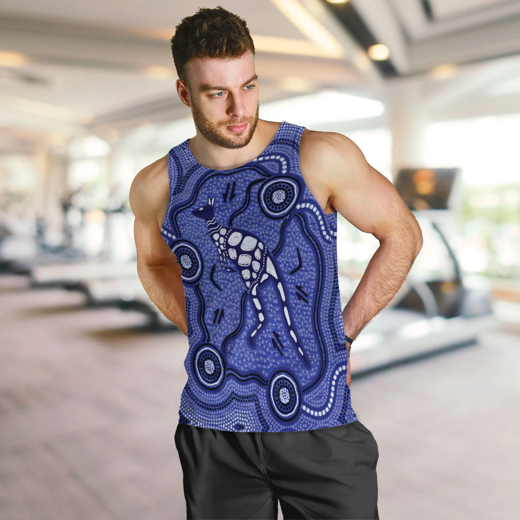 aboriginal-kangaroo-painting-purple-men-tank-top