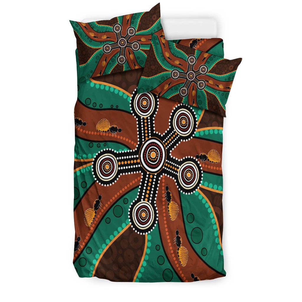 aboriginal-bedding-set-aboriginal-dot-painting-depicting-honey-ants