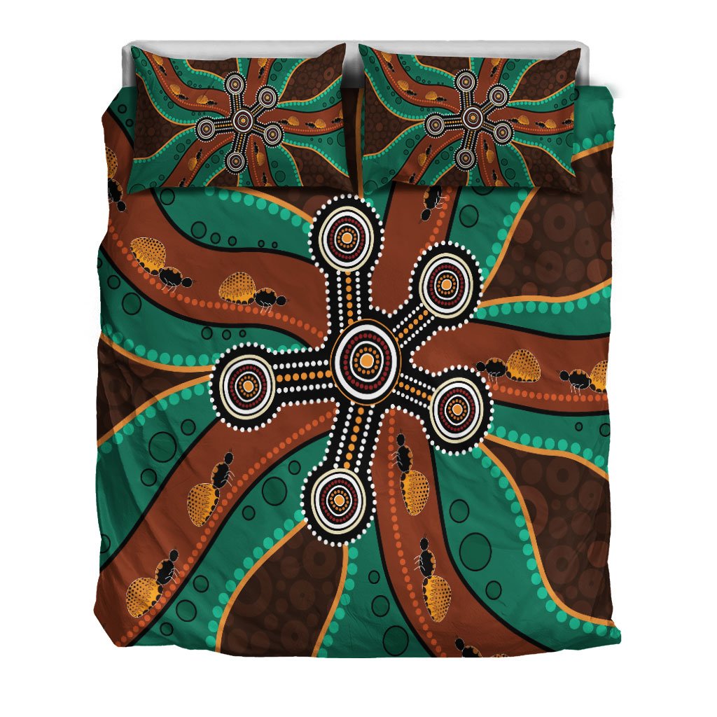 aboriginal-bedding-set-aboriginal-dot-painting-depicting-honey-ants