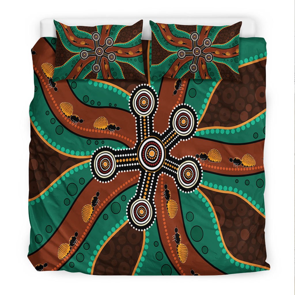 aboriginal-bedding-set-aboriginal-dot-painting-depicting-honey-ants