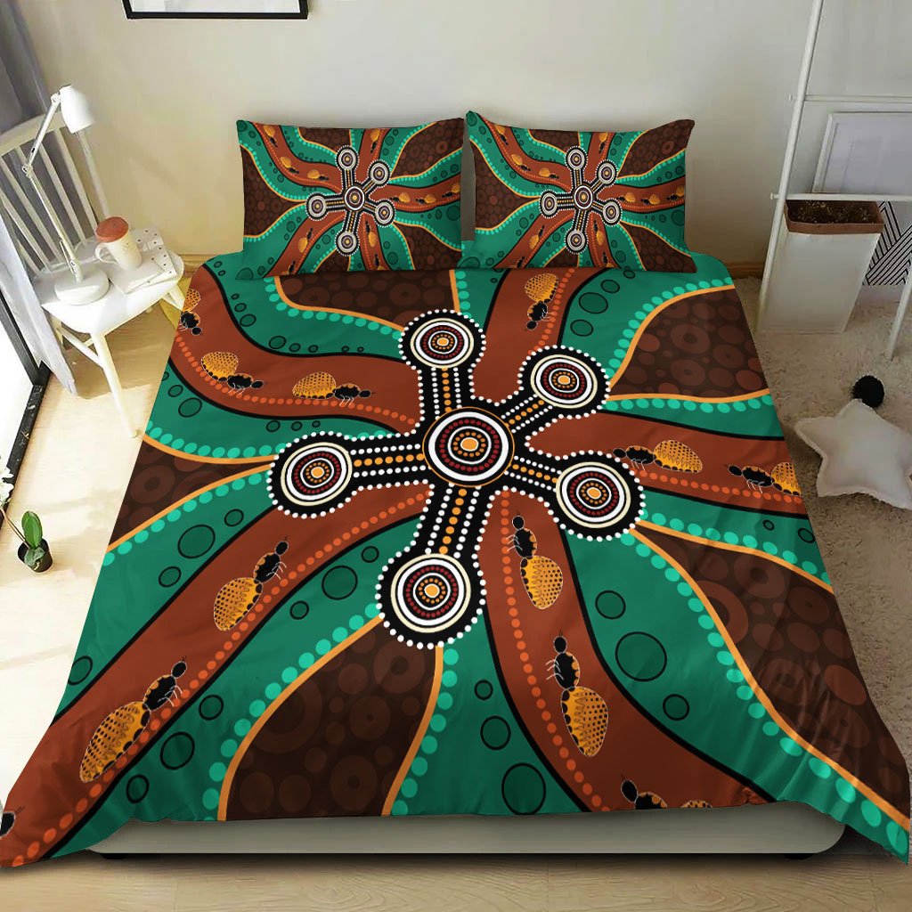 aboriginal-bedding-set-aboriginal-dot-painting-depicting-honey-ants