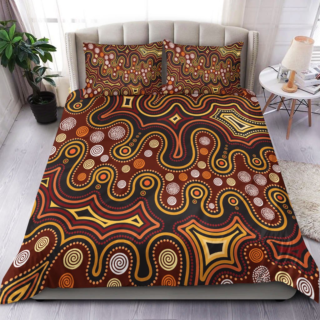 aboriginal-bedding-set-aboriginal-dot-painting-depicting-connection-concept