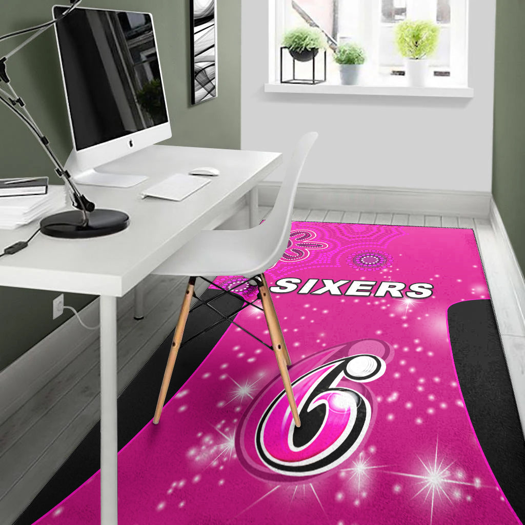 sydney-sixers-area-rug-cricket-australia-aboriginal