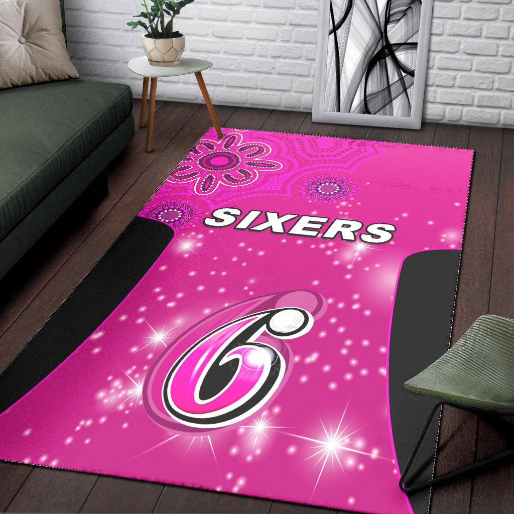 sydney-sixers-area-rug-cricket-australia-aboriginal