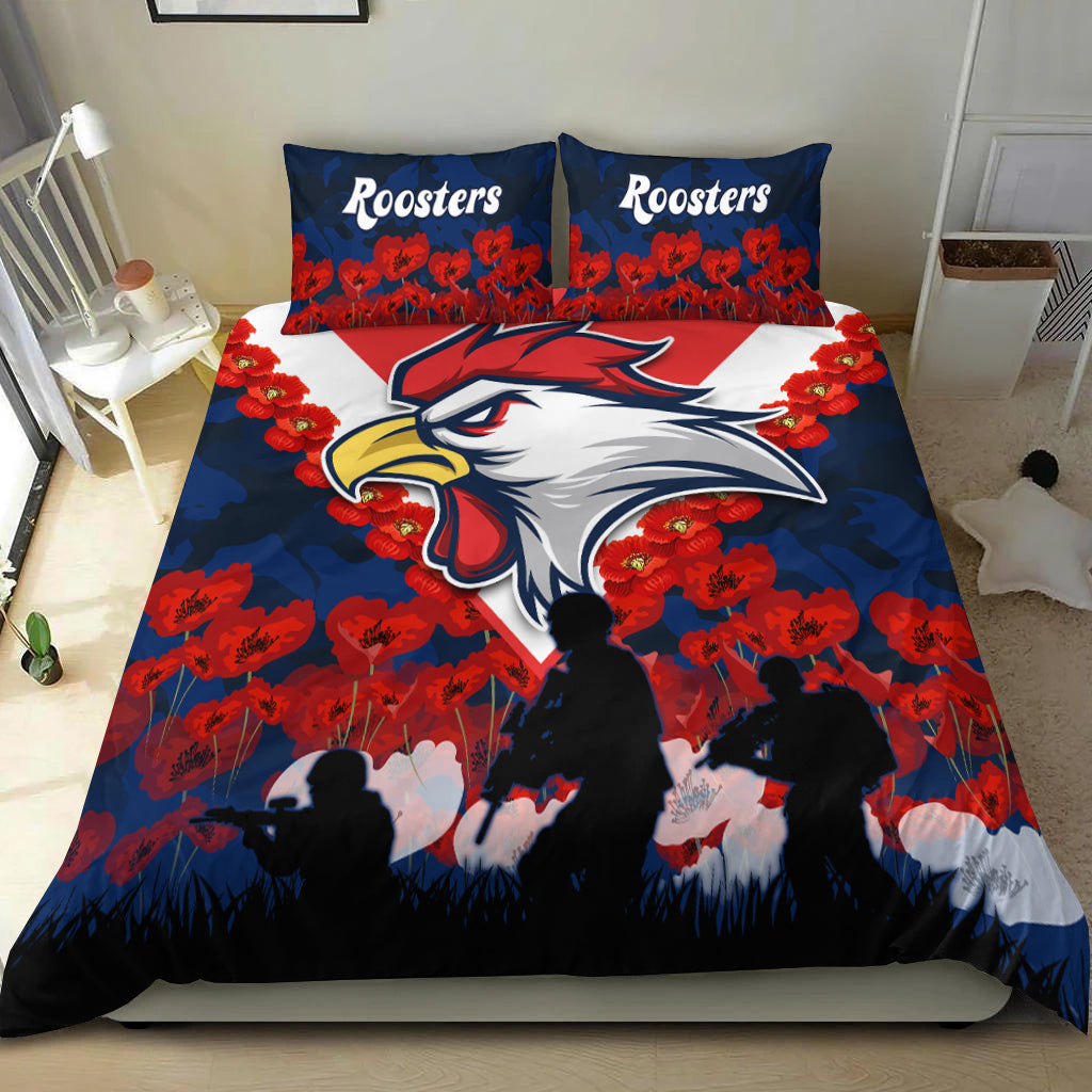 Roosters Anzac 2022 Bedding Set We Will Remember Them LT13