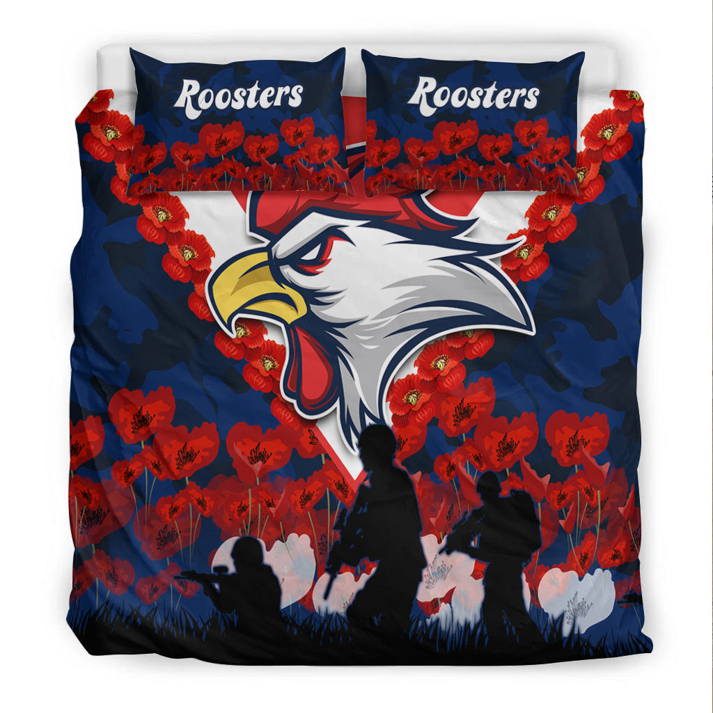 Roosters Anzac 2022 Bedding Set We Will Remember Them LT13